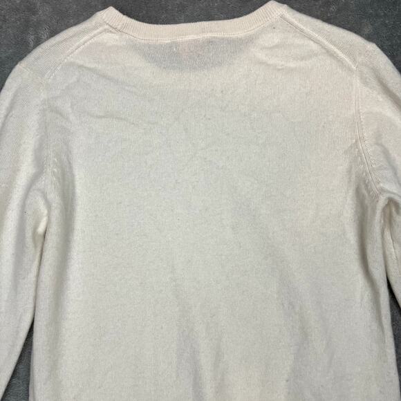 Quince Mongolian Cashmere White Crewneck Sweater Womens M Ivory - Picture 5 of 9